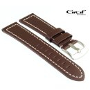 Graf Kalbsleder Uhrenarmband Modell Elba mocca 22 mm, Handarbeit