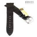 Rios1931 Alligator Uhrenarmband Modell Zürich schwarz 18 mm, kompatibel Patek Philippe