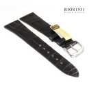 Rios1931 Alligator Uhrenarmband Modell Zürich schwarz 21 mm, kompatibel Patek Philippe