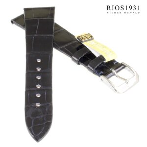 Rios1931 Alligator Uhrenarmband Modell Basel blau 18 mm, kompatibel Patek Philippe
