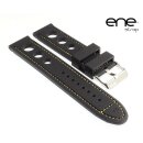 Premium ene strap Silikon Uhrenarmband Modell 105-Classic Cup schwarz-gelb 20 mm