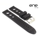 Premium ene strap Silikon Uhrenarmband Modell 105-Classic Cup schwarz-grau 22 mm