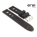 Premium ene strap Silikon Uhrenarmband Modell 105-Classic Cup schwarz-orange 22 mm