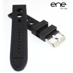 Premium ene strap Silikon Uhrenarmband Modell 105-Classic Cup schwarz-blau 22 mm