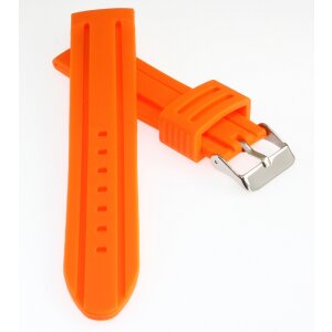 Silikon Uhrenarmband Modell Barracuda orange 18 mm