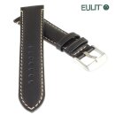 EULIT robustes Rindleder Uhrenarmband Modell Florenz schwarz 24 mm