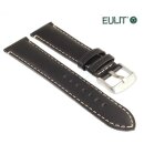 EULIT robustes Rindleder Uhrenarmband Modell Florenz schwarz 24 mm