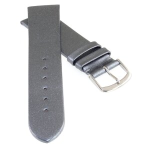 Design metallic Leder Uhrenarmband Modell Glamour grau 12 mm