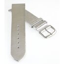 Design metallic Leder Uhrenarmband Modell Glamour silber 22 mm