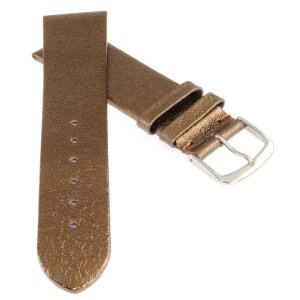Design metallic Leder Uhrenarmband Modell Glamour bronze 20 mm