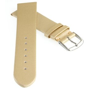 Design metallic Leder Uhrenarmband Modell Glamour vanille 20 mm