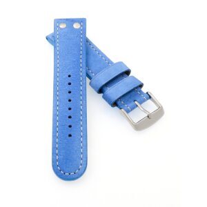 Echt Wasserbüffel Flieger-Uhrenarmband Modell Starbuck-NL hell-blau 18 mm