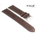 Graf feinstes Schweinsleder Uhrenarmband Modell Piggy mocca 18 mm, Normallänge