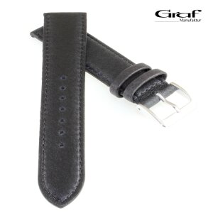 Graf feinstes Schweinsleder Uhrenarmband Modell Piggy blau 18 mm, Normallänge