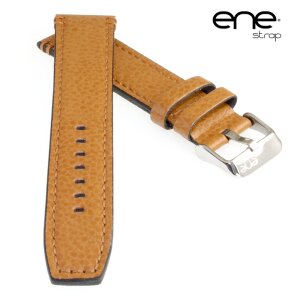 ene strap Büffelleder Uhrenarmband Modell Dallas cognac-TiT 18 mm, wasserfest