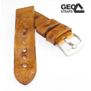 GEO-Straps Rindleder Uhrenarmband Modell Aeronaut hellbraun-WN 22 mm