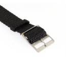 Perlon Durchzugs-Uhrenarmband Modell Robby schwarz 12 mm, Stahlschließe