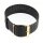 Perlon Durchzugs-Uhrenarmband Modell Robby schwarz 10 mm, Goldschließe