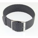 Perlon Durchzugs-Uhrenarmband Modell Robby grau 18 mm, Stahlschließe