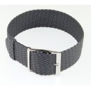 Perlon Durchzugs-Uhrenarmband Modell Robby grau 20 mm,...