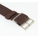 Perlon Durchzugs-Uhrenarmband Modell Robby braun 18 mm, Stahlschließe