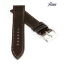 Fluco feines Uhrenarmband Shell Cordovan Modell Shellton mocca 18 mm Handarbeit