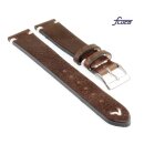 Fluco Vintage Rindleder Uhrenarmband Modell Hunter mocca 18 mm Handarbeit