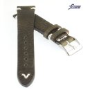 Fluco Vintage Rindleder Uhrenarmband Modell Hunter khaki-grün 19/16 mm Handarbeit