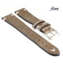 Fluco Vintage Rindleder Uhrenarmband Modell Hunter creme-beige 22 mm Handarbeit