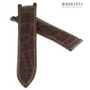 RIOS1931 Alligator Uhrenarmband für Cartier Pasha mocca 18/16 mm für Faltschließe