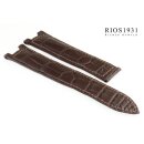 RIOS1931 Alligator Uhrenarmband für Cartier Pasha mocca 18/16 mm für Faltschließe