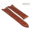 RIOS1931 Alligator Uhrenarmband für Cartier Pasha mahagoni 18/16 mm für Faltschließe