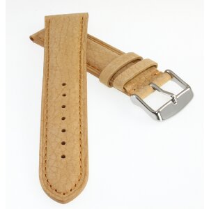 Feinstes Veloursleder Uhrenarmband Modell Tennessee beige-creme 18 mm