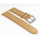 Feinstes Veloursleder Uhrenarmband Modell Tennessee beige-creme 18 mm