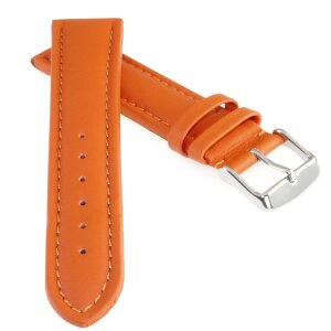 Französisches Kalbsleder Uhrenarmband Modell Basel-DS orange-TiT 18 mm