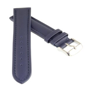 Französisches Kalbsleder Uhrenarmband Modell Basel-DS blau-TiT 28 mm