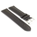 Französisches Kalbsleder Uhrenarmband Modell Basel-DS XL schwarz-TiT 20 mm, extralang