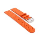 Perforiertes Leder Uhrenarmband Modell Golfing orange 22 mm
