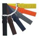 Perforiertes Leder Uhrenarmband Modell Golfing orange 22 mm