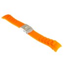 Silikon Rundanstoß Uhrenarmband Modell Round-FS orange 18 mm, Faltschließe