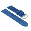 Feinstes Veloursleder Uhrenarmband Modell Tennessee-XS blau 16 mm, Kurzlänge