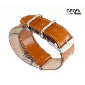 GEO-Straps Nato-Durchzugsband Shell Cordovan Modell Rimini cognac 18 mm