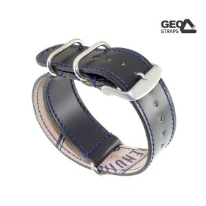 GEO-Straps Nato-Durchzugsband Shell Cordovan Modell Rimini blau 20 mm