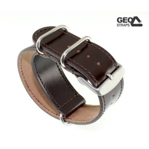 GEO-Straps Nato-Durchzugsband Shell Cordovan Modell Rimini mocca 22 mm