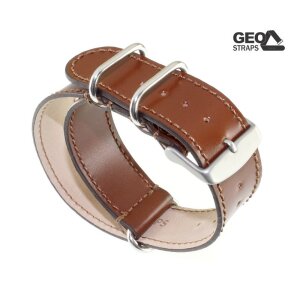 GEO-Straps Nato-Durchzugsband Shell Cordovan Modell Rimini cacao 22 mm