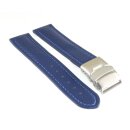 Kalbsleder Uhrenarmband Modell Freiburg-FS navyblau-TiT 20 mm, Faltschließe