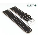 Eulit Bicolor Rindleder Uhrenarmband Modell Olymp schwarz-weiß 20 mm