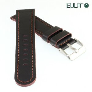 Eulit Bicolor Rindleder Uhrenarmband Modell Olymp schwarz-mocca 20 mm