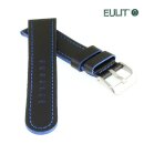 Eulit Bicolor Rindleder Uhrenarmband Modell Olymp schwarz-blau 22 mm