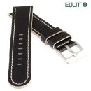 Eulit Bicolor Rindleder Uhrenarmband Modell Olymp schwarz-weiß 24 mm